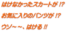 はけなかったスカートが !?  お気に入りのパンツが !?  ウソ～～、はける !!